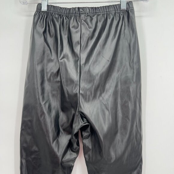 PrettyLittleThing Black Faux Leather Panelled Pants - Size 12  NWT - Picture 5 of 9